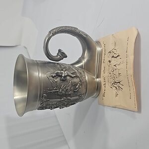 Vintage 1975 Wilton Pewter French Horn Mug With Papers